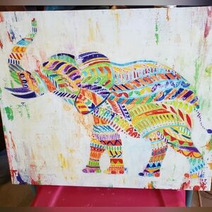 Beautiful Multicolored Elephant Wall Canvas Art